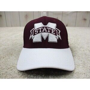 Mississippi State Bulldogs Hat Cap Fitted Mens Medium Large Red Football Adidas